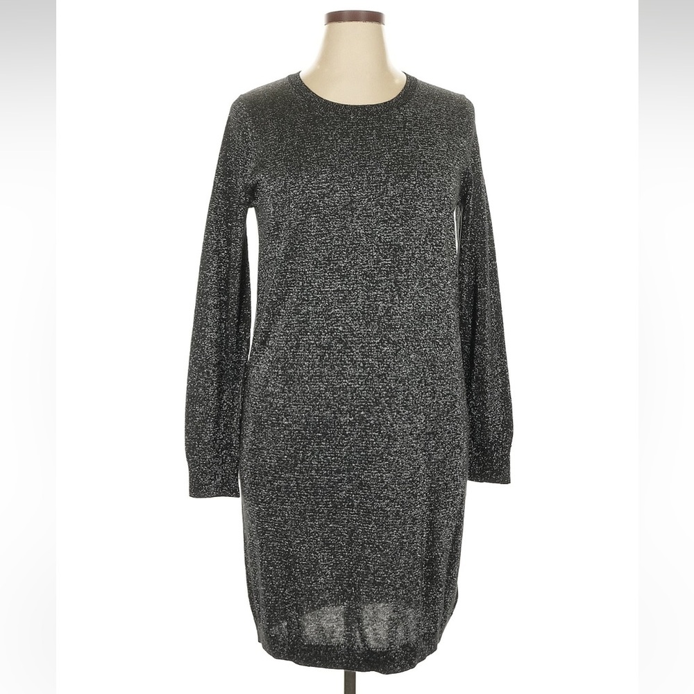 NWT Michael Kors Silver grey sparkly light Sweater dress long sleeve XL